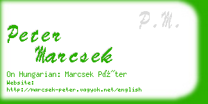 peter marcsek business card